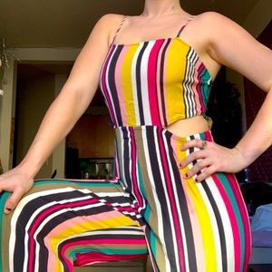 EXPRESS Striped Multicolor Jumpsuit